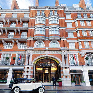 St. James' Court Facade With Vintage Rolls Royce
